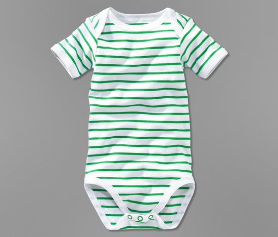 Bonex dětské body zelený proužek